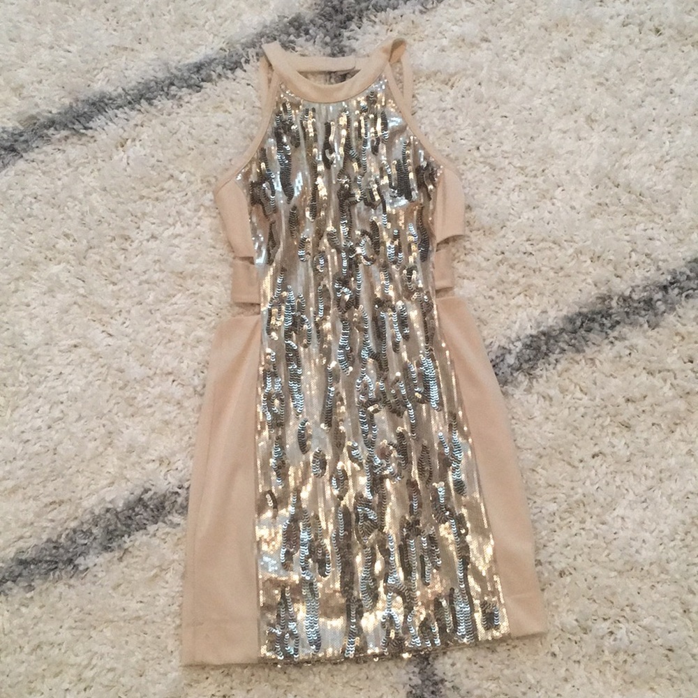 Cream and Gold Party Dress